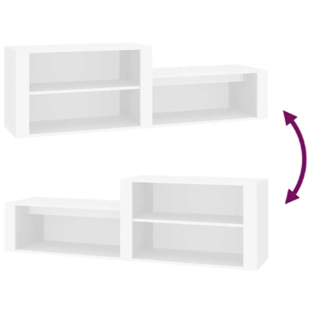 Shoe Storage Cabinet Engineered Wood White 150x35x45 cm Hall Entryway Organiser with Multiple Compartments and Flat Top Surface