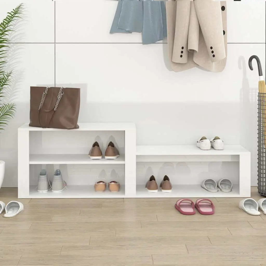 Shoe Cabinet Engineered Wood White Multiple Compartments