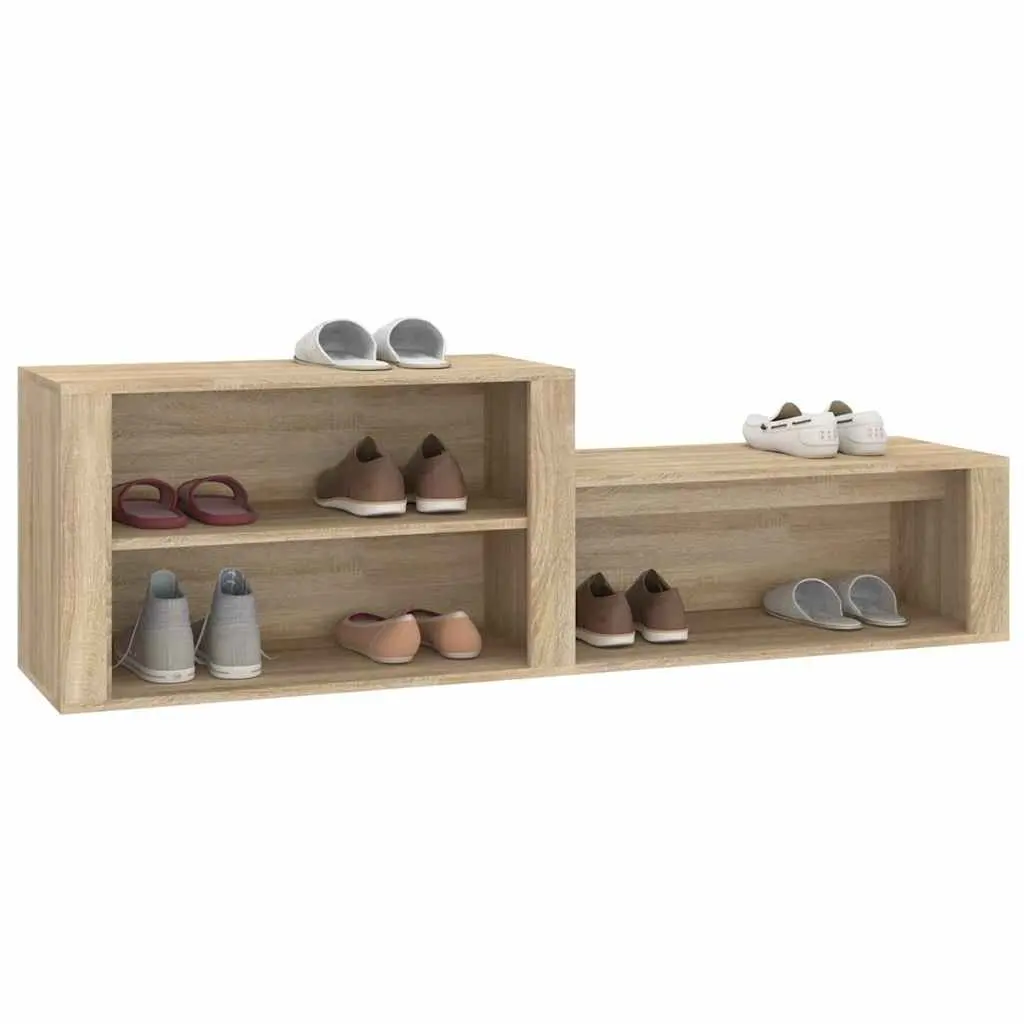 Shoe Cabinet Beige Storage Organiser Hall Furniture Engineered Wood Compartments