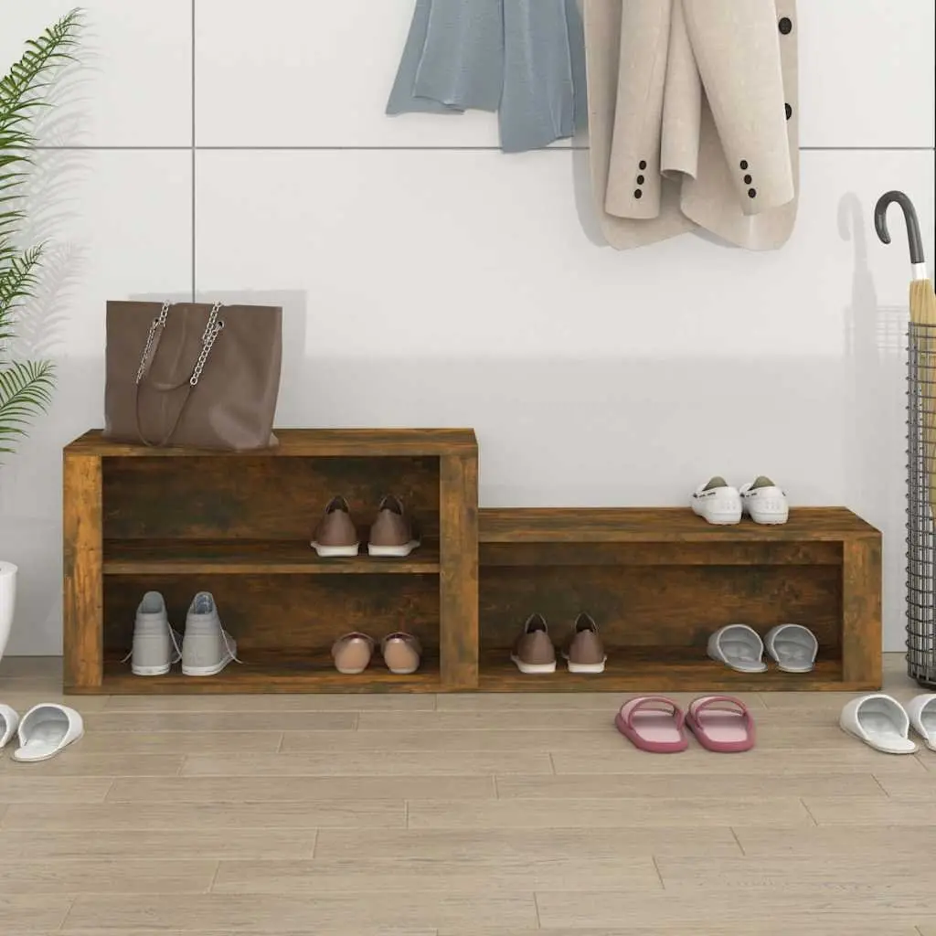 Shoe Cabinet Organiser Engineered Wood 150W x 35D x 45H cm Brown