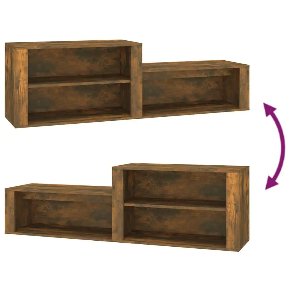 Shoe Cabinet Organiser Engineered Wood 150W x 35D x 45H cm Brown