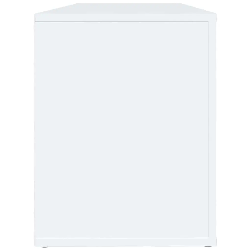 Shoe Storage Cabinet Engineered Wood White Multiple Compartments Hallway Furniture 100cm