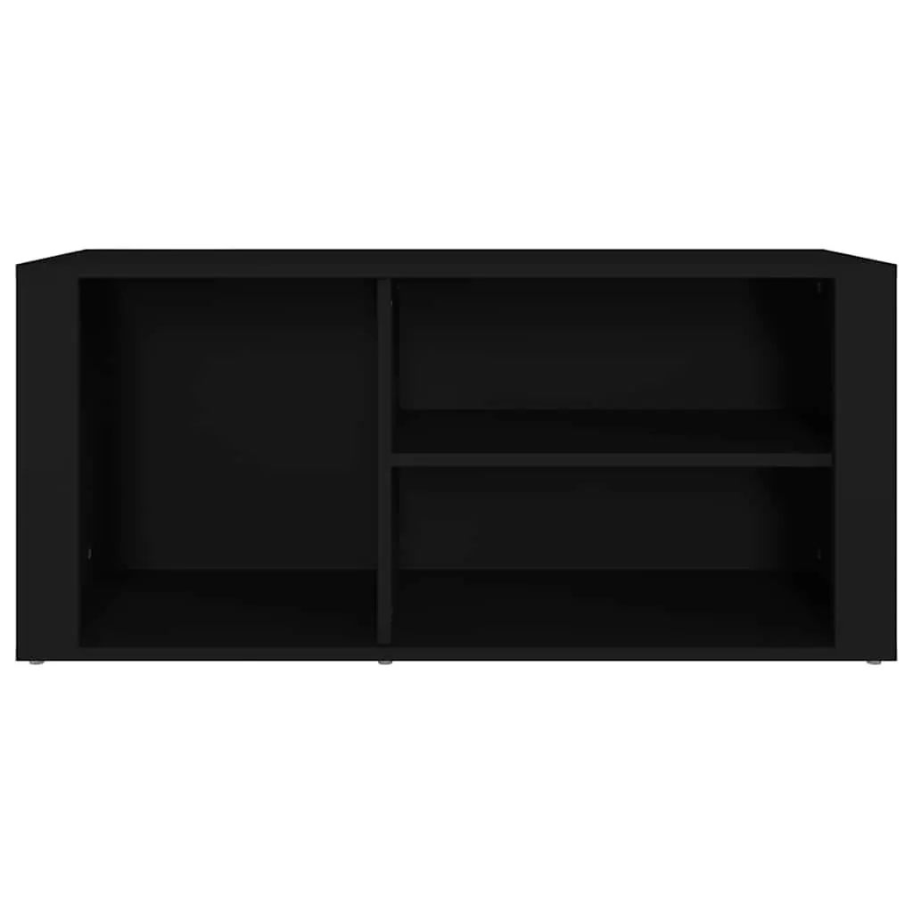 Shoe Storage Cabinet Engineered Wood Black Multiple Compartments 100x35x45cm Flat Top Entryway Hallway Organiser Furniture