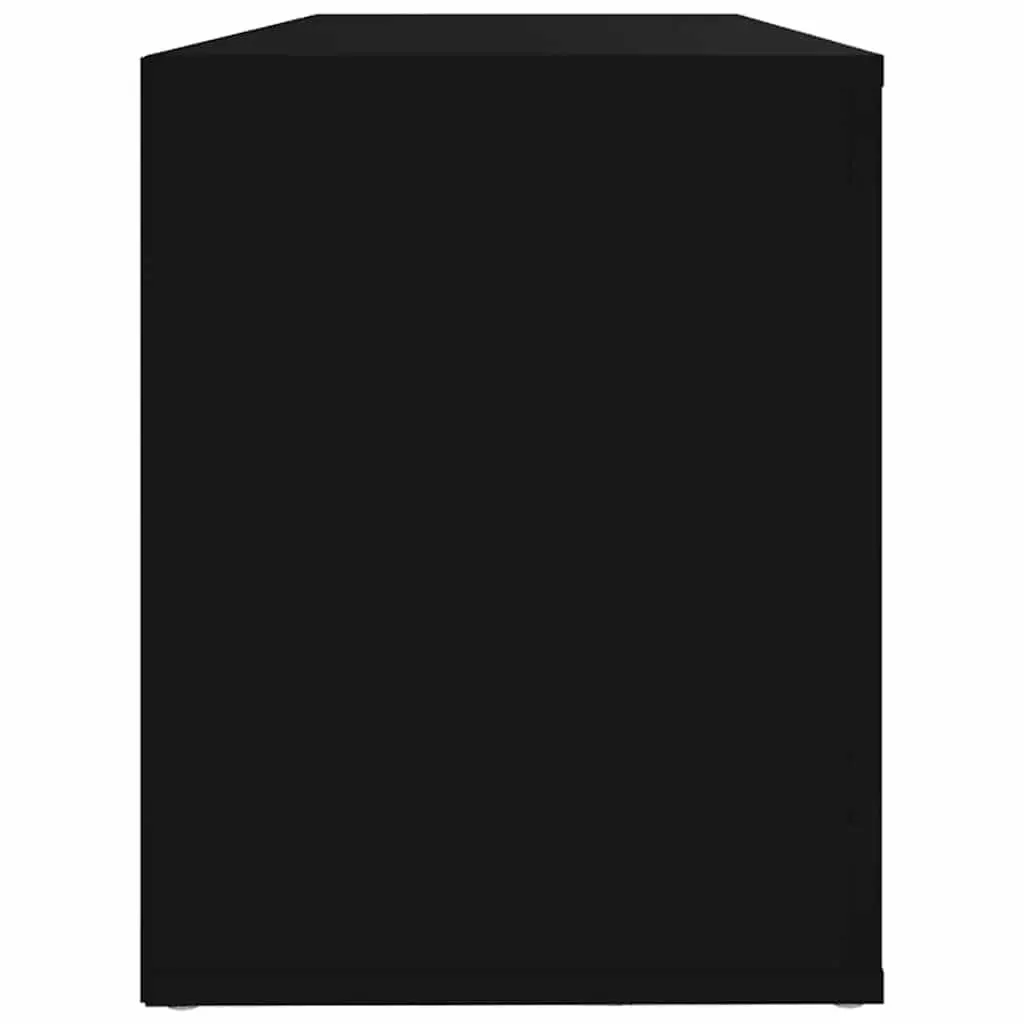 Shoe Storage Cabinet Engineered Wood Black Multiple Compartments 100x35x45cm Flat Top Entryway Hallway Organiser Furniture