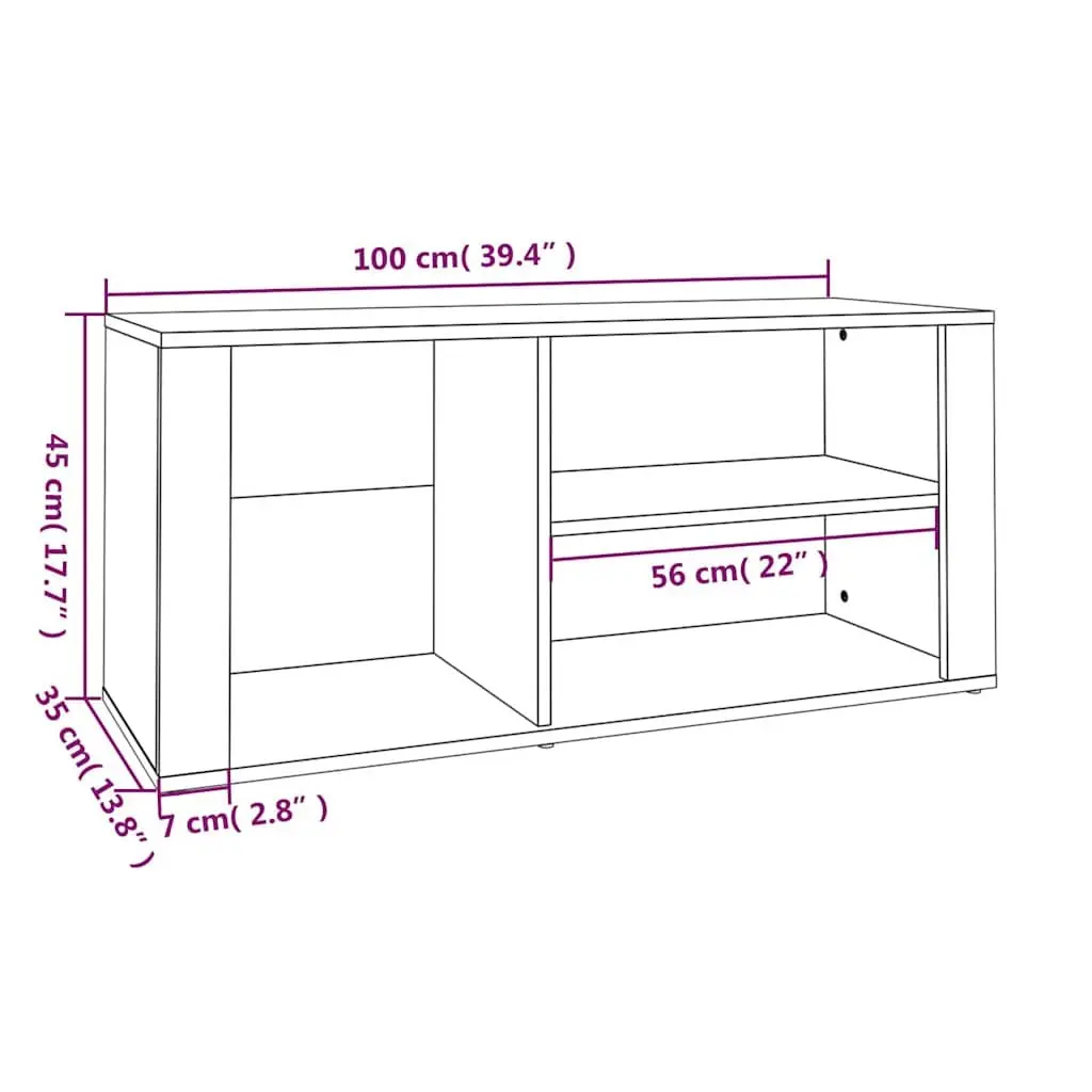 Shoe Organiser Rack Bench Brown Engineered Wood Hall Entryway Multiple Compartments Sturdy Surface 100x35x45cm