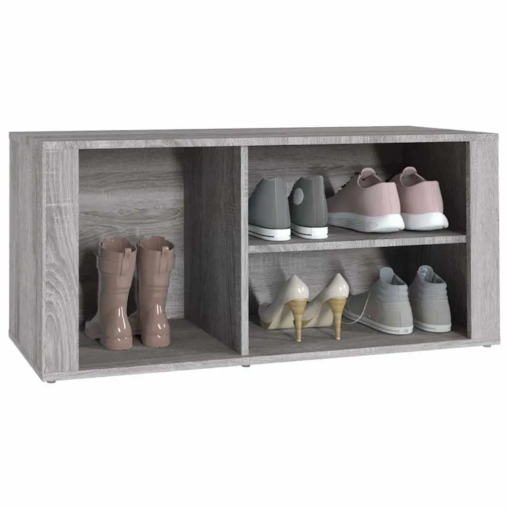 Shoe Storage Cabinet Engineered Wood 100x35x45cm Grey Organiser