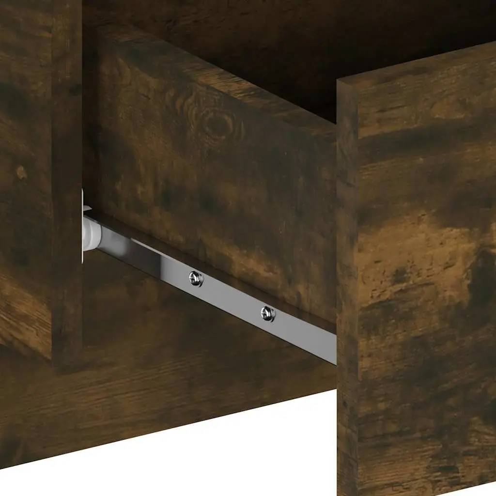 Wall-mounted Bedside Cabinet Engineered Wood Smoked Oak Brown