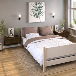 Practical Wall-Mounted Bedside Cabinets - Set of 2
