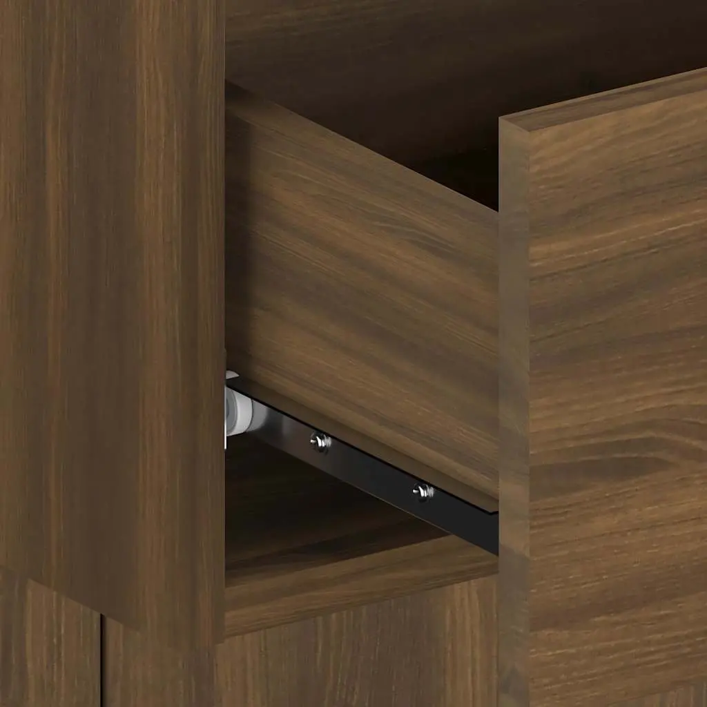 Wall-Mounted Bedside Cabinets Engineered Wood 2 pcs Brown Oak