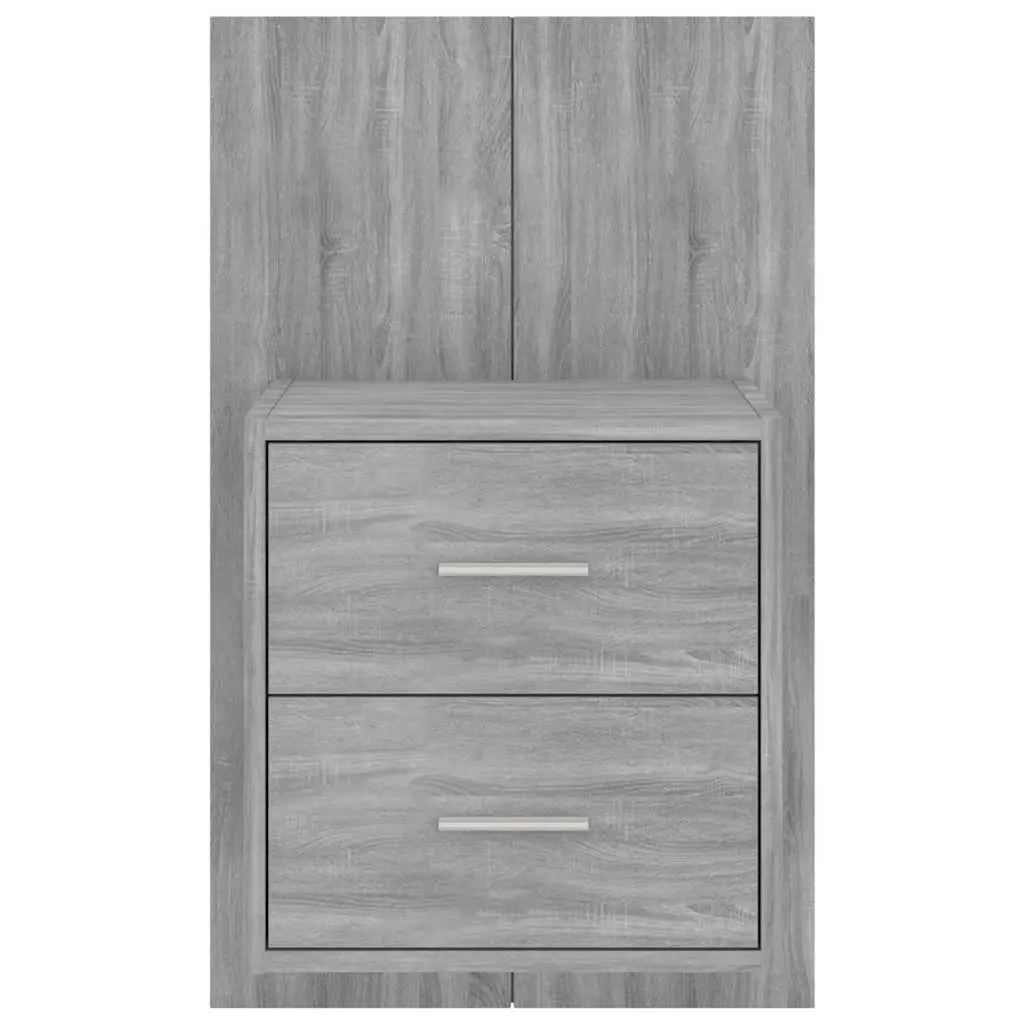 Wall-mounted Bedside Cabinet Grey Sonoma Floating Storage Unit