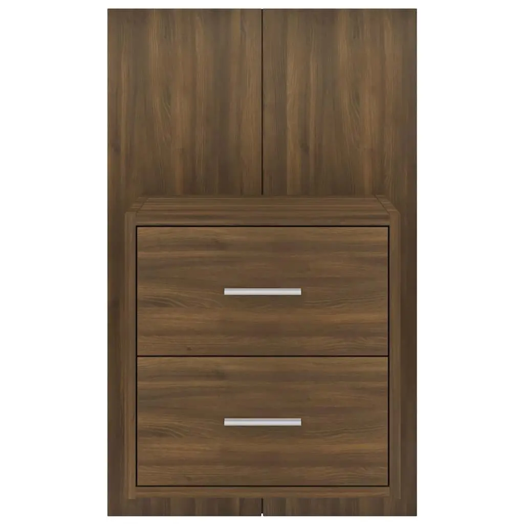 Wall-mounted Bedside Cabinets 2 pcs Brown Oak Floating Storage Units