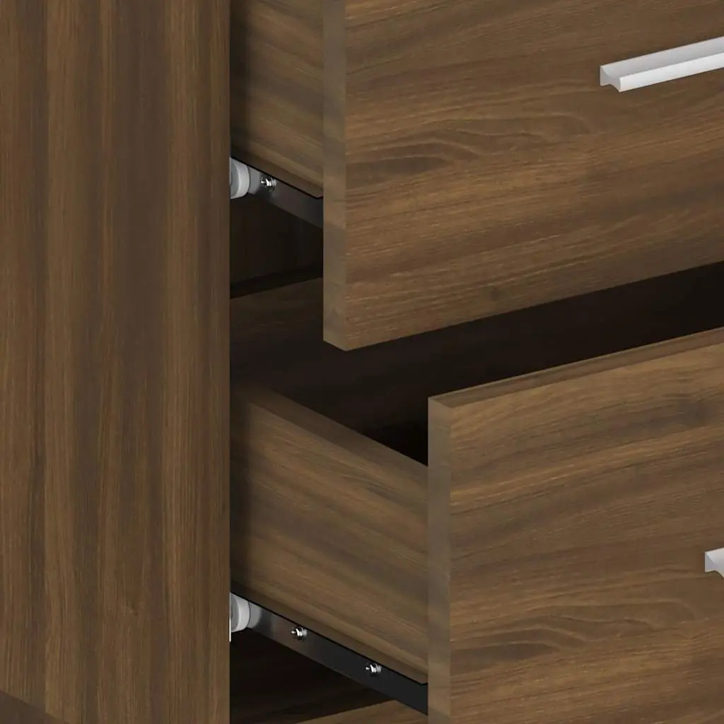 Wall-mounted Bedside Cabinets 2 pcs Brown Oak Floating Storage Units