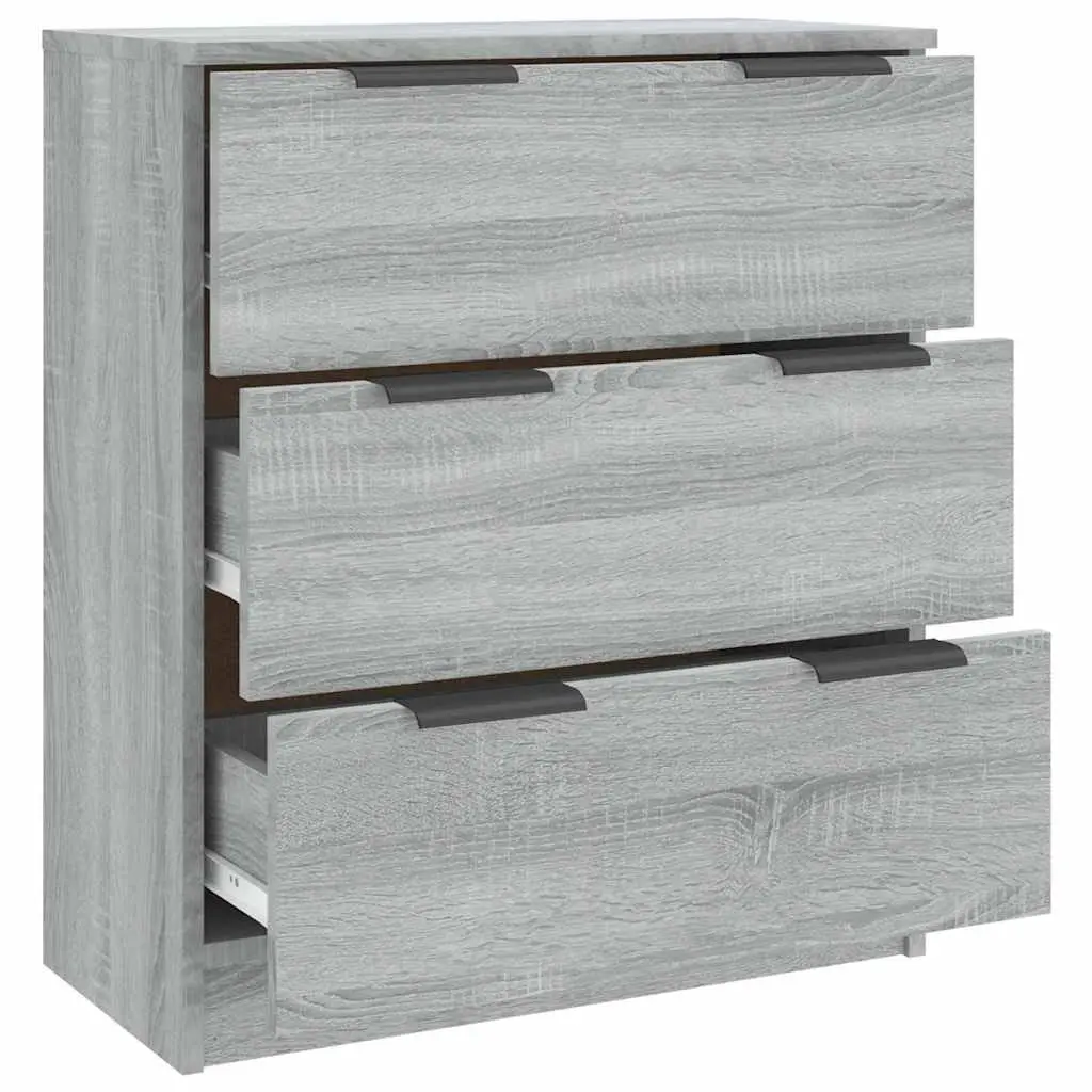 Sideboard Grey Sonoma 60x30x70cm Storage Cabinet 3 Drawers Engineered Wood