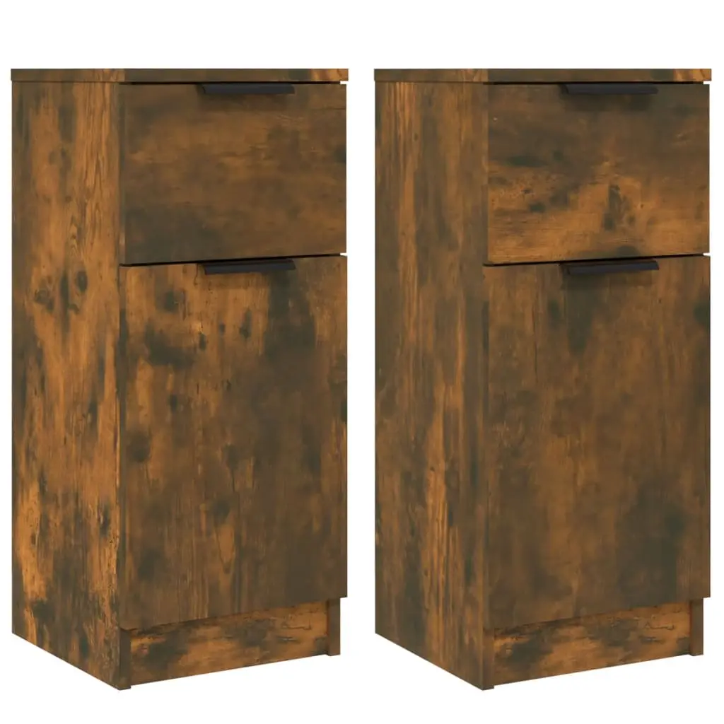 Sideboard Cabinet Engineered Wood 30 x 30 x 70 cm Brown 2 Piece Storage Buffet Display Cupboard