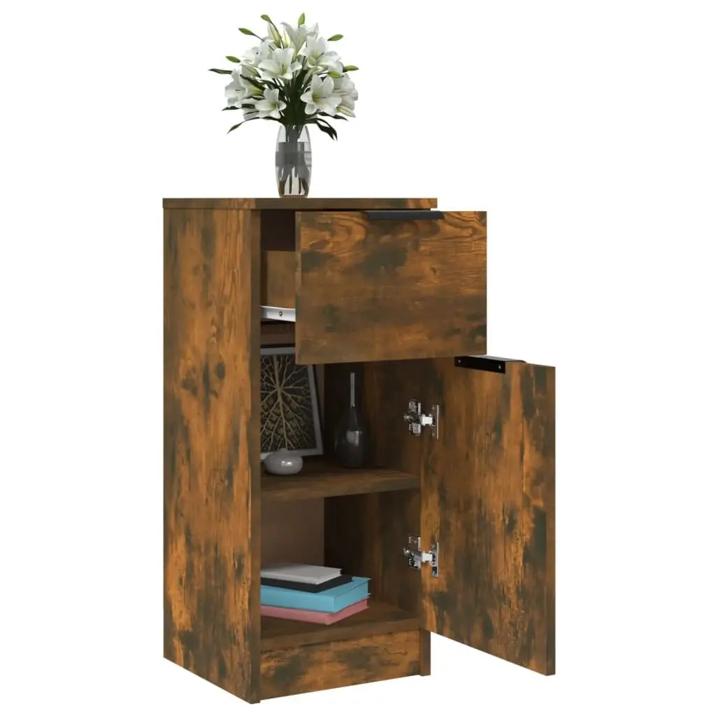 Sideboard Cabinet Engineered Wood 30 x 30 x 70 cm Brown 2 Piece Storage Buffet Display Cupboard