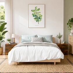 Functional 2-Piece Brown Nightstand Storage Set