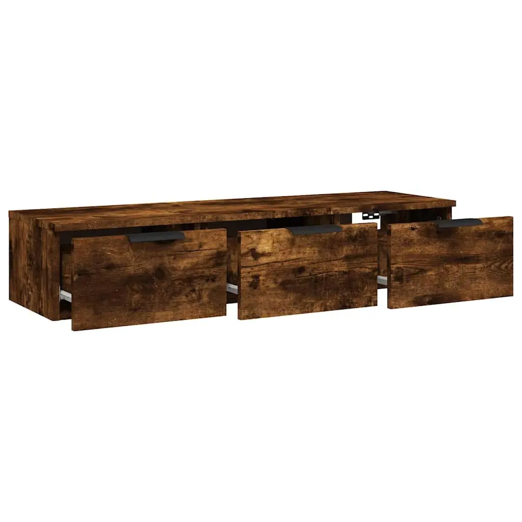 Wall Cabinet Storage Floating Shelf Brown Engineered Wood 102x30x20cm
