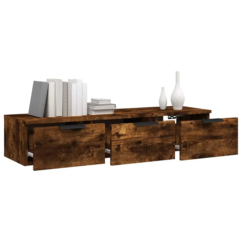 Wall Cabinet Storage Floating Shelf Brown Engineered Wood 102x30x20cm