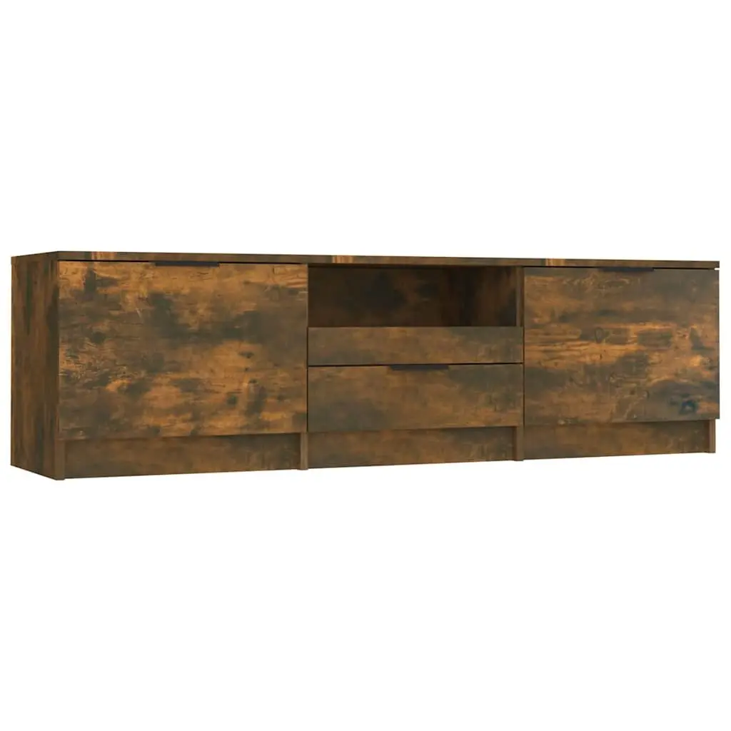 TV Cabinet Engineered Wood Brown 140 x 35 x 40 cm Storage Compartments Drawer Organiser