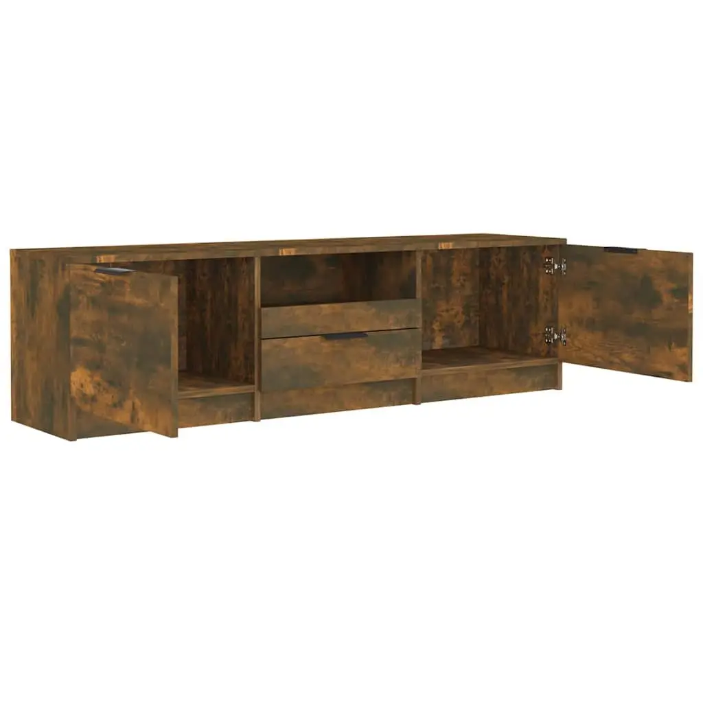 TV Cabinet Engineered Wood Brown 140 x 35 x 40 cm Storage Compartments Drawer Organiser