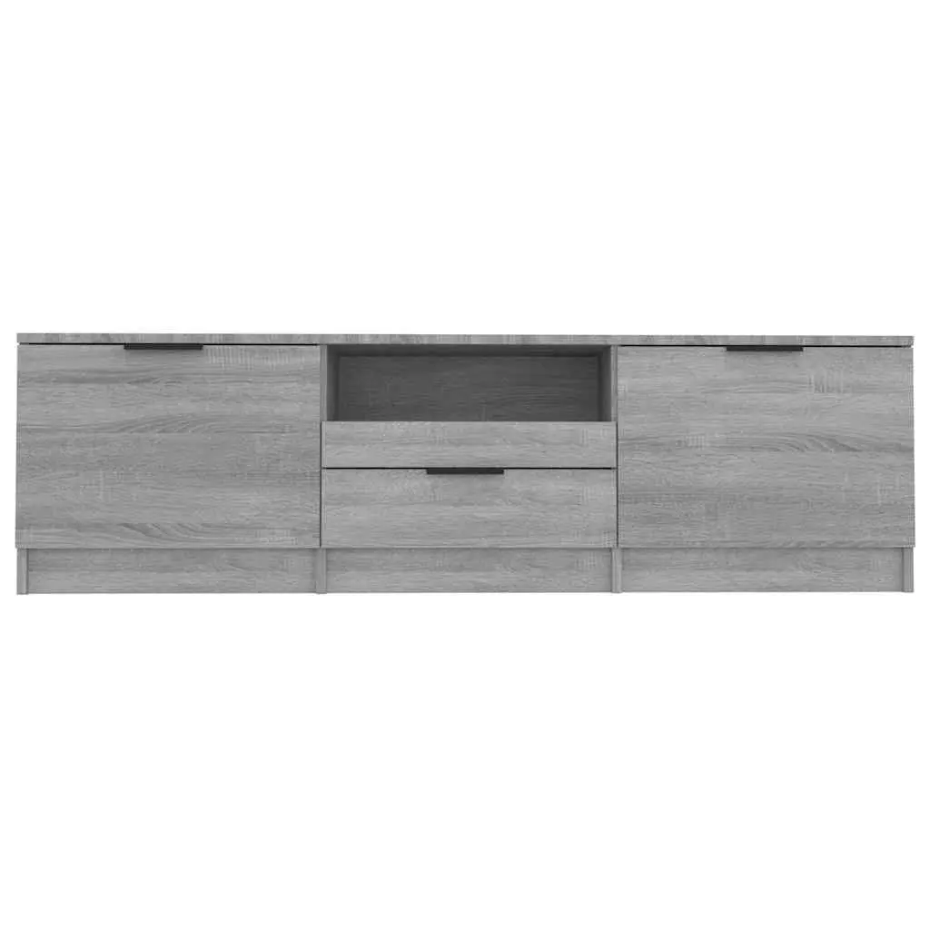 TV Cabinet Engineered Wood 140x35x40 cm Grey Sonoma Storage Unit with Drawer Compartments