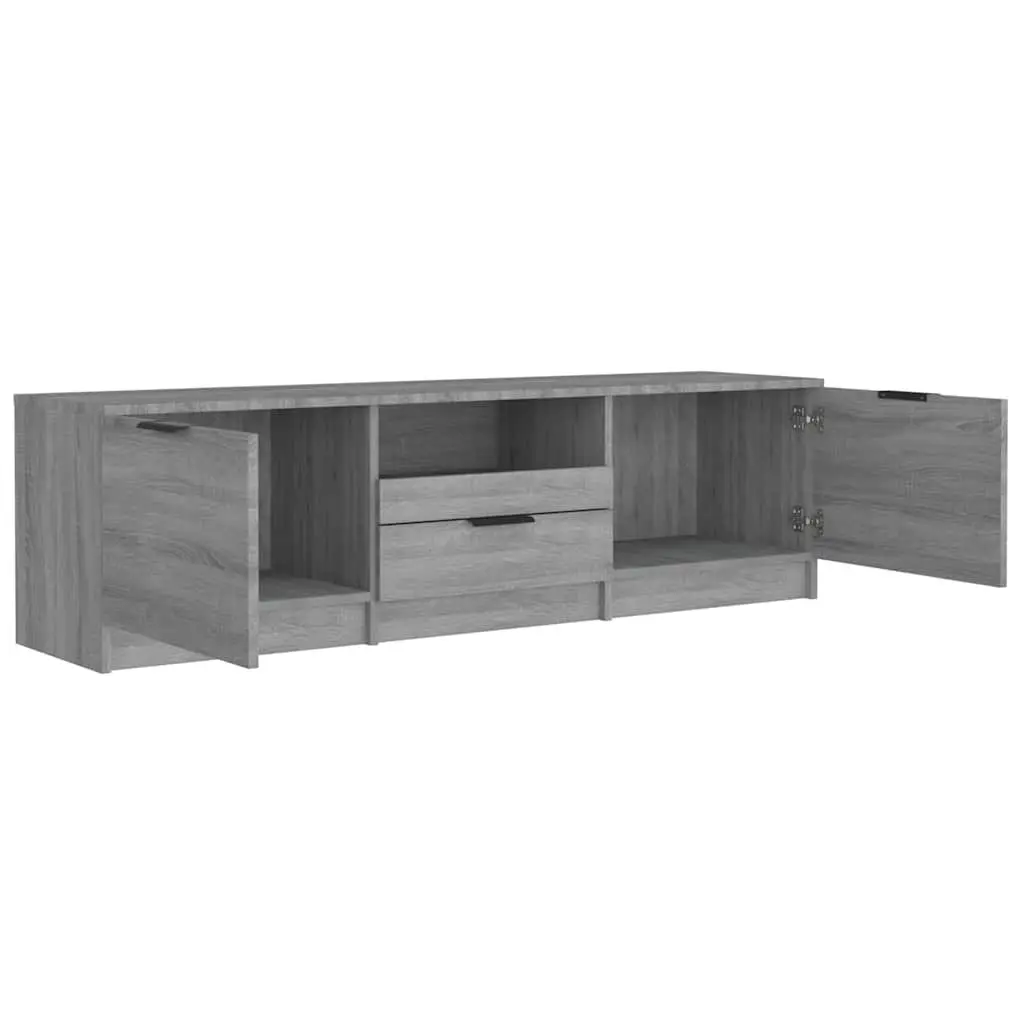 TV Cabinet Engineered Wood 140x35x40 cm Grey Sonoma Storage Unit with Drawer Compartments
