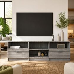 Versatile Grey Sonoma TV Cabinet 150x33.5x45cm