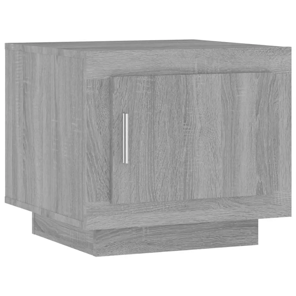 Coffee Table Grey Engineered Wood with Storage Door for Living Room 51x50x45cm