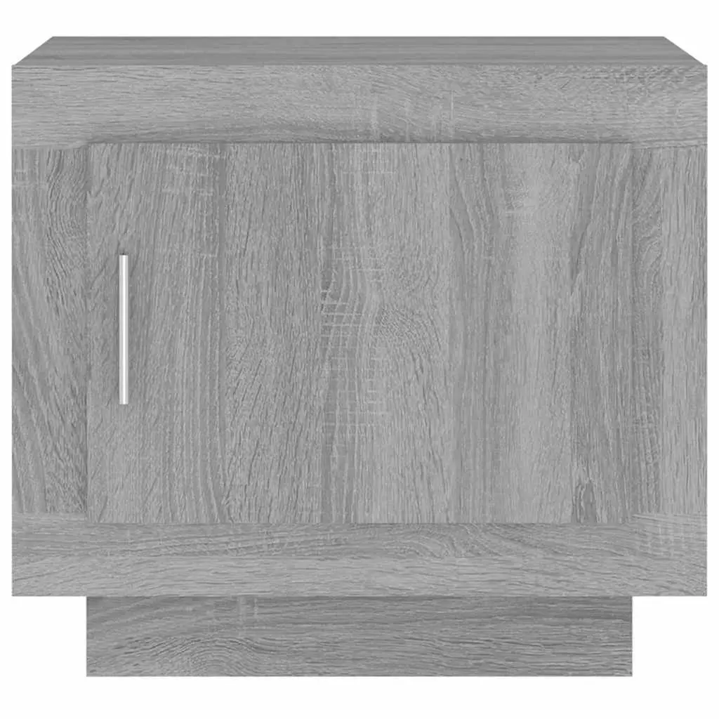 Coffee Table Grey Engineered Wood with Storage Door for Living Room 51x50x45cm
