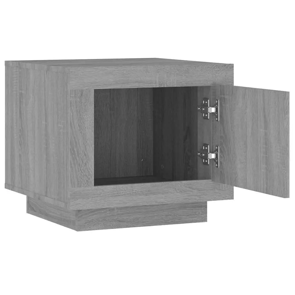 Coffee Table Grey Engineered Wood with Storage Door for Living Room 51x50x45cm