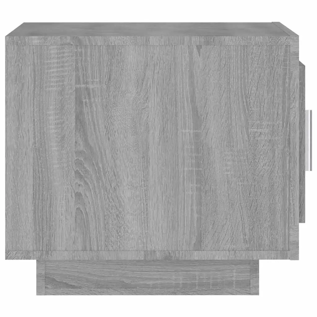 Coffee Table Grey Engineered Wood with Storage Door for Living Room 51x50x45cm