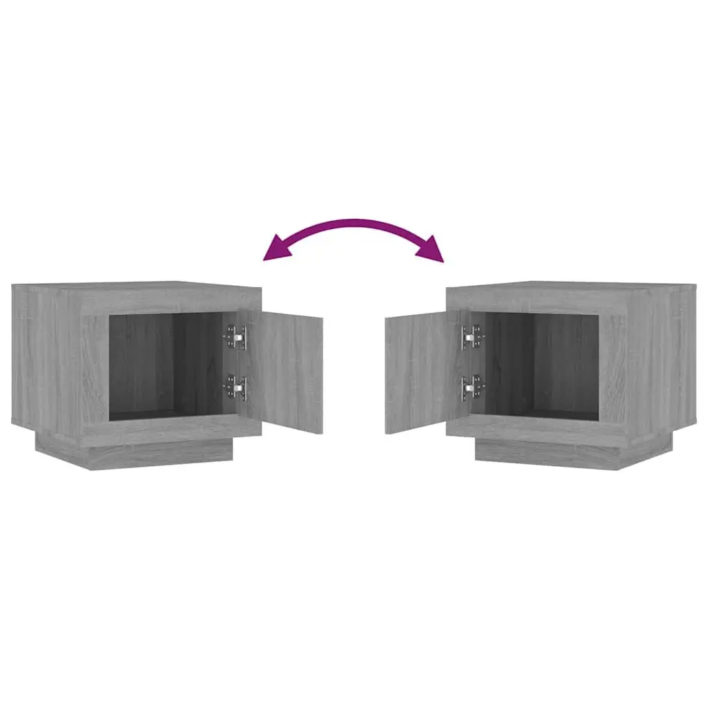 Coffee Table Grey Engineered Wood with Storage Door for Living Room 51x50x45cm