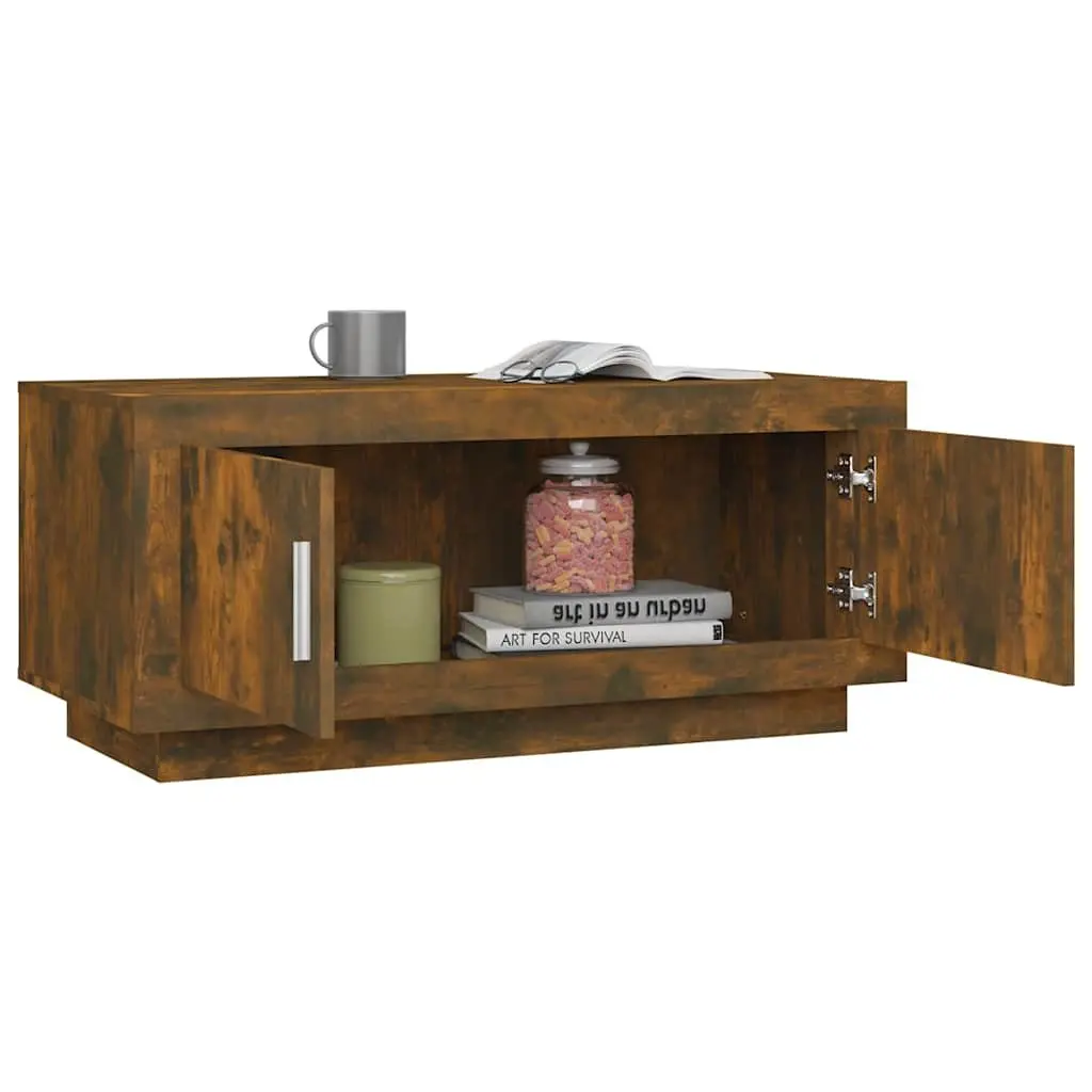 Engineered Wood Coffee Table Brown Living Room Storage Display 102cm x 50cm x 45cm