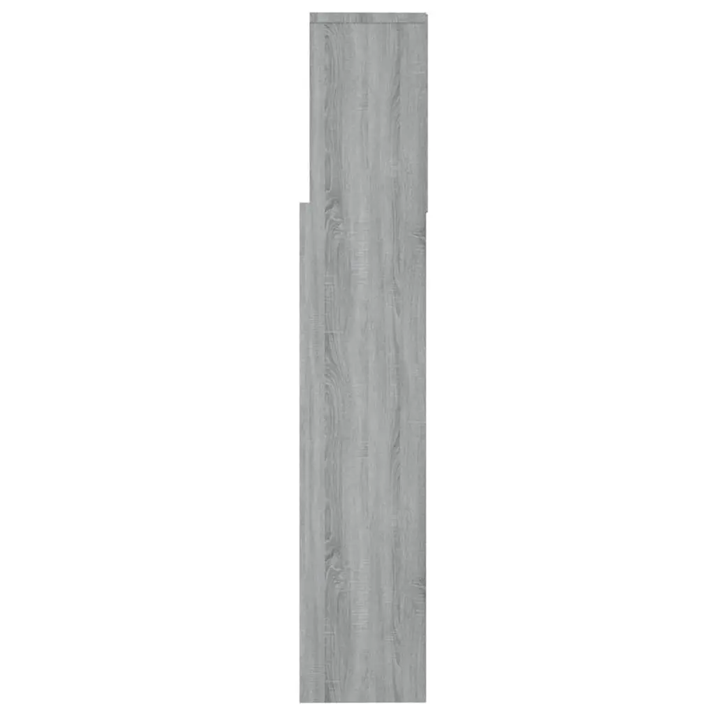 Wall-Mounted Headboard Cabinet Engineered Wood 160cm Grey Contemporary Bedroom Storage