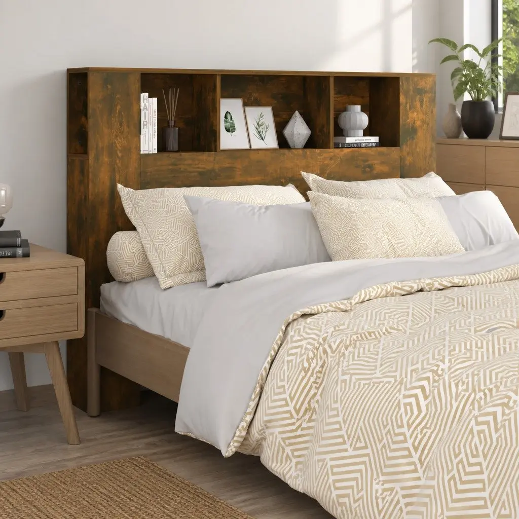 Storage with a Wall-Mounted Headboard Cabinet 140cm