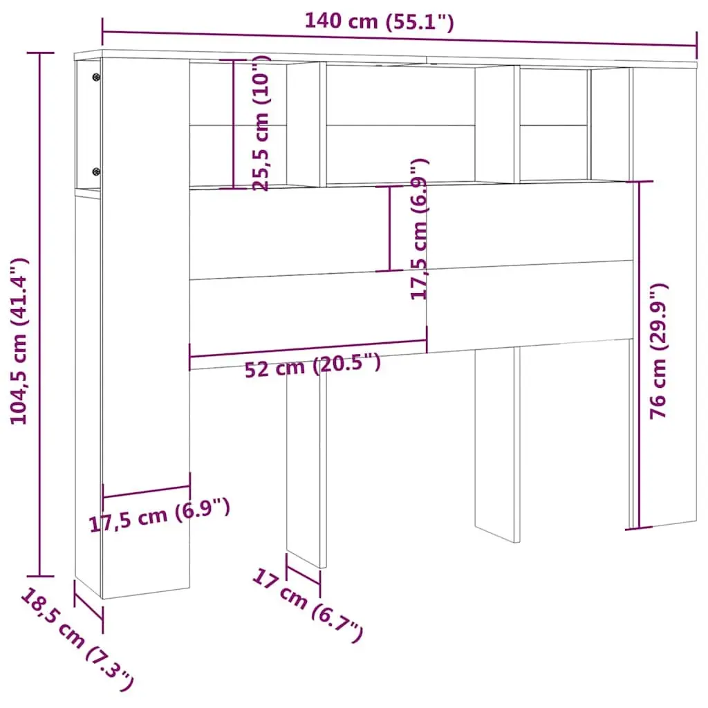 Storage with a Wall-Mounted Headboard Cabinet 140cm