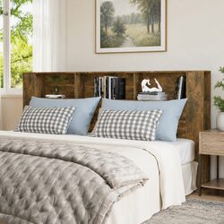 Practical Smoked Oak Headboard Cabinet for Bedroom Needs