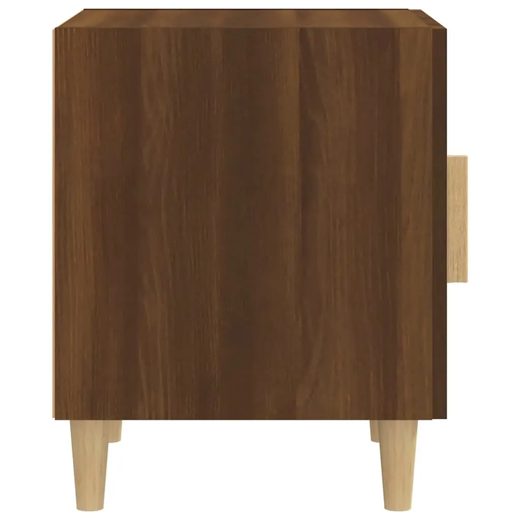 Bedside Cabinet Engineered Wood Brown Nightstand Table
