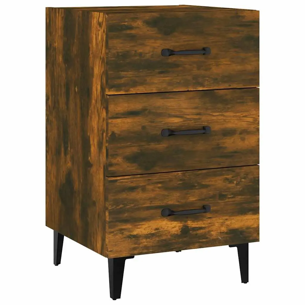 Brown Nightstand with 3 Drawers for Storage