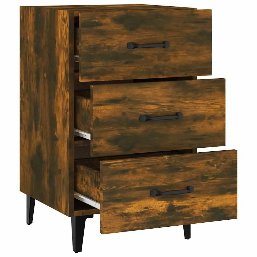 Brown Nightstand with 3 Drawers for Storage