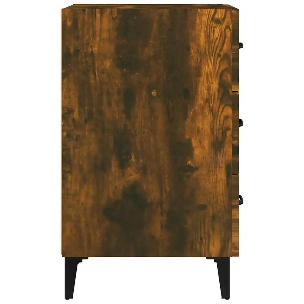 Brown Nightstand with 3 Drawers for Storage
