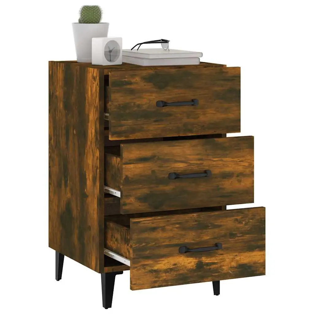 Brown Nightstand with 3 Drawers for Storage