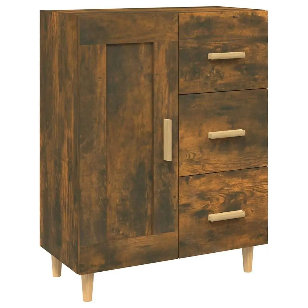 Brown Engineered Wood Sideboard Storage Cabinet Living Room Buffet 695Wx34Dx90Hcm