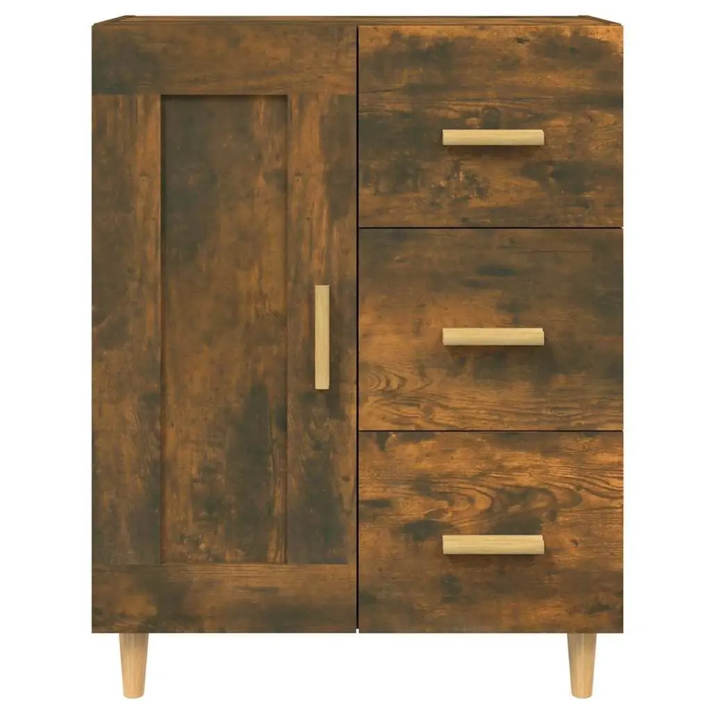 Brown Engineered Wood Sideboard Storage Cabinet Living Room Buffet 695Wx34Dx90Hcm