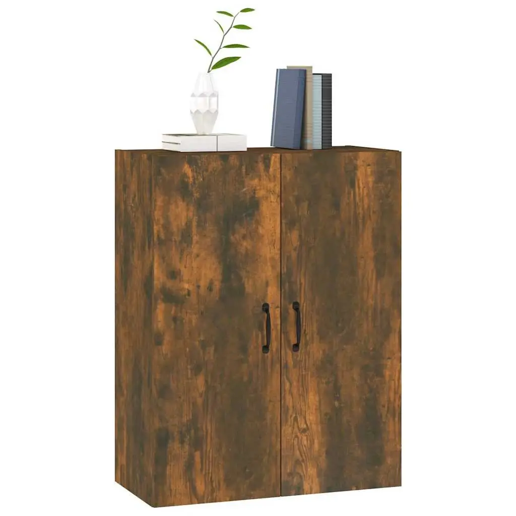 Hanging Storage Cabinet 2 Door Wall Mounted Engineered Wood Brown 69.5x34x90cm
