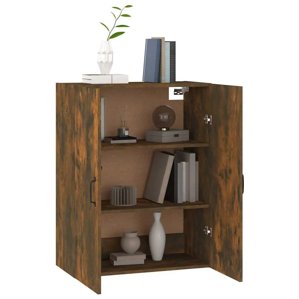Hanging Storage Cabinet 2 Door Wall Mounted Engineered Wood Brown 69.5x34x90cm