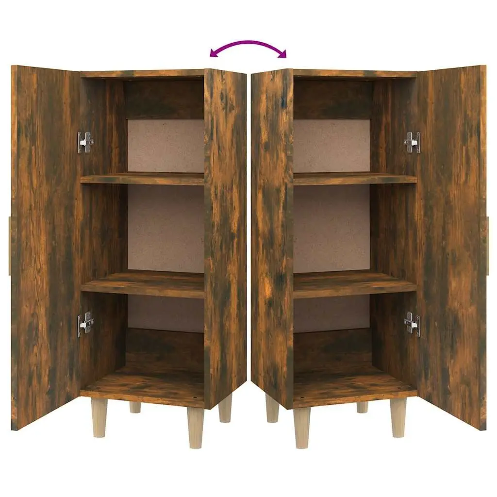 Sideboard Cabinet Engineered Wood Brown 34.5Wx34Hx90Dcm Living Room Storage Compartments