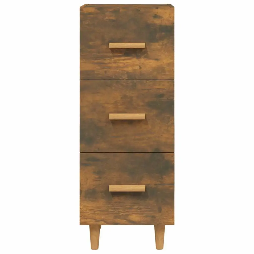 Engineered Wood Sideboard Storage Cabinet Brown 3 Drawers 34.5x34x90cm