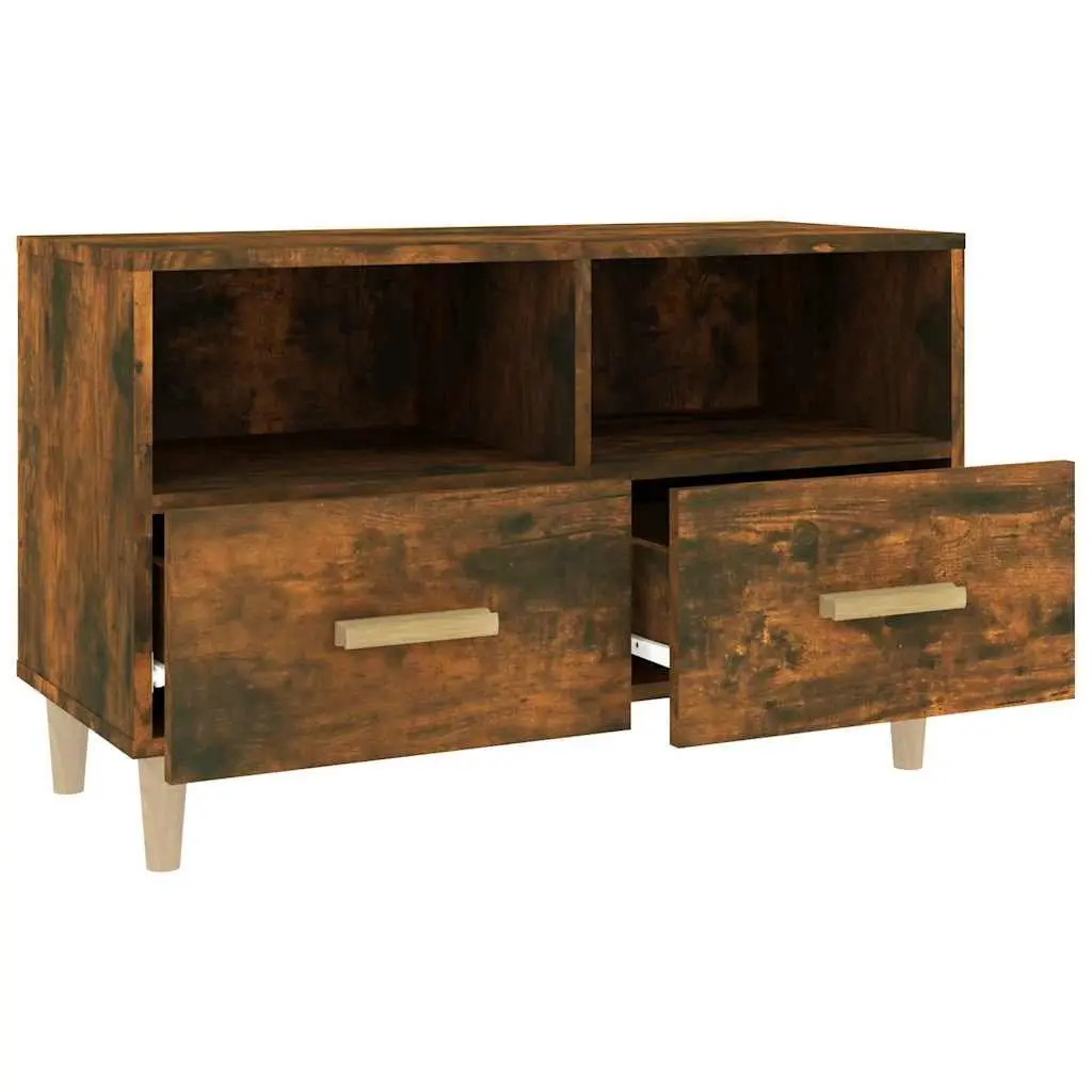 TV Cabinet Engineered Wood 80x36x50cm Smoked Oak