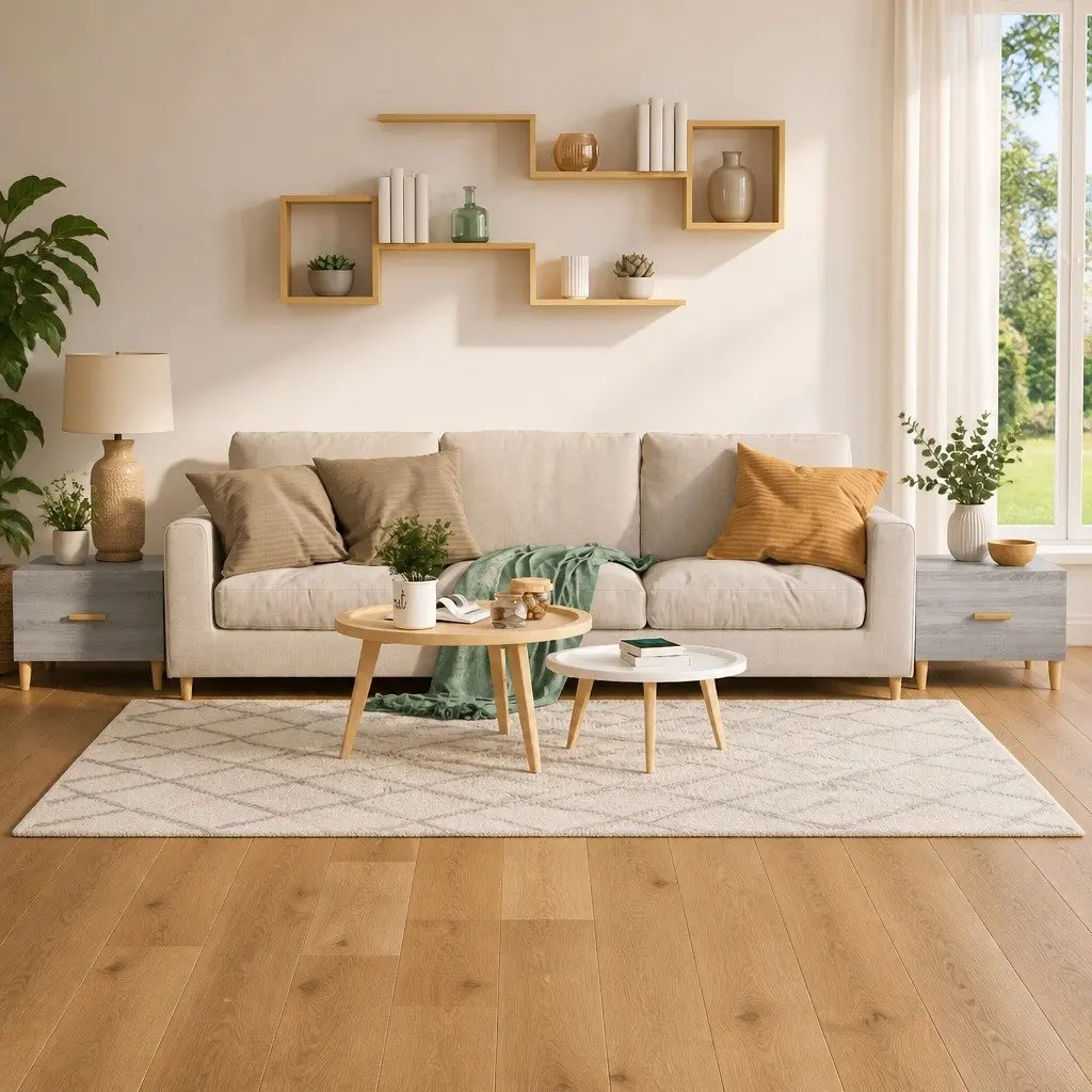 Coffee Tables Engineered Wood 50x50x40 cm Grey Sonoma Set of 2